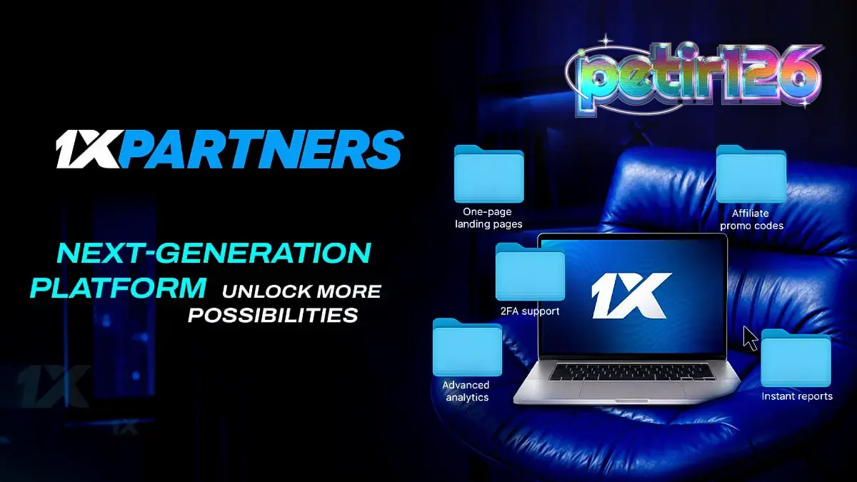 Tampilan antarmuka dasbor afiliasi 1xPartners yang diperbarui